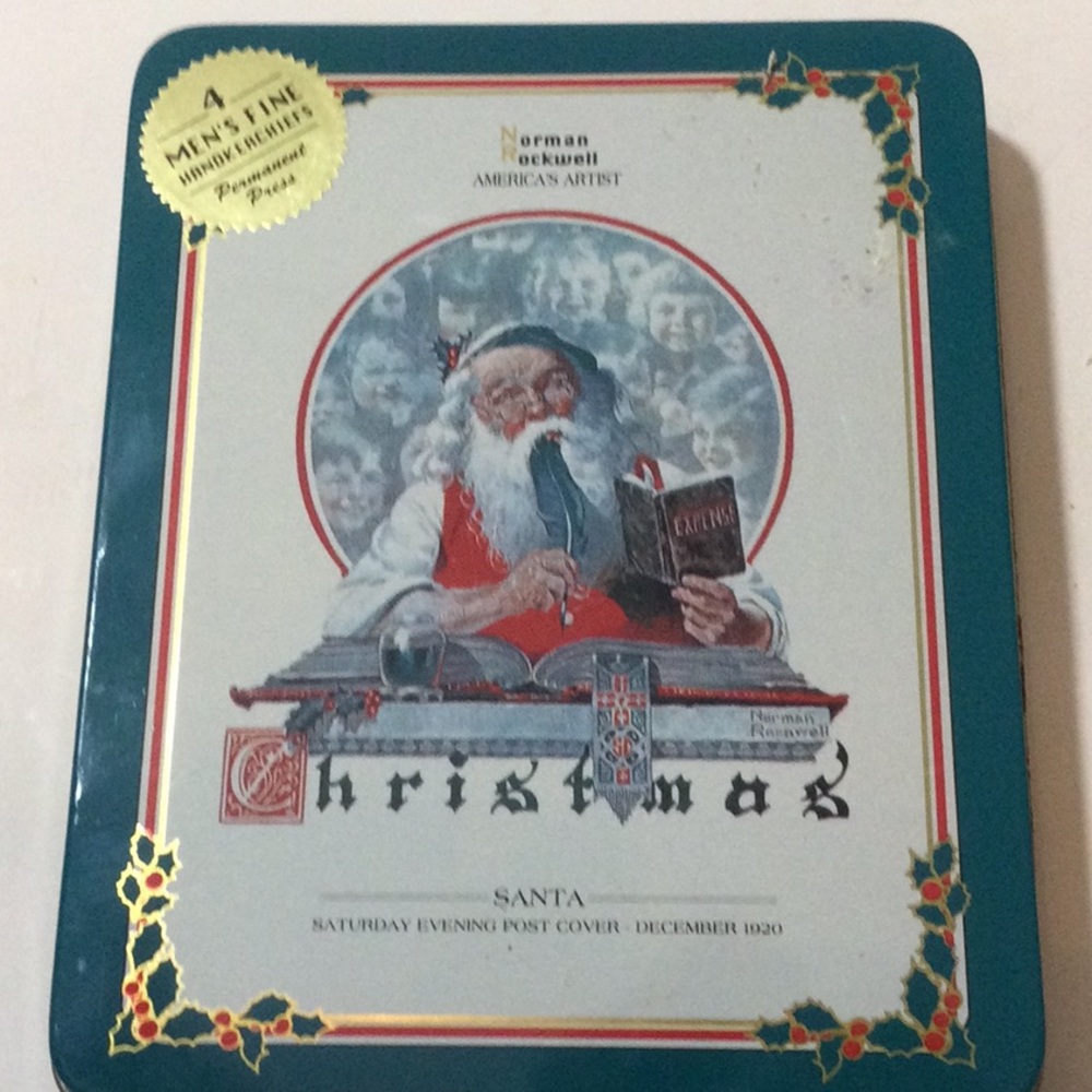 NIB 4 Men’s Fine White Cotton/Polyester Blend Permanent Press Handkerchiefs